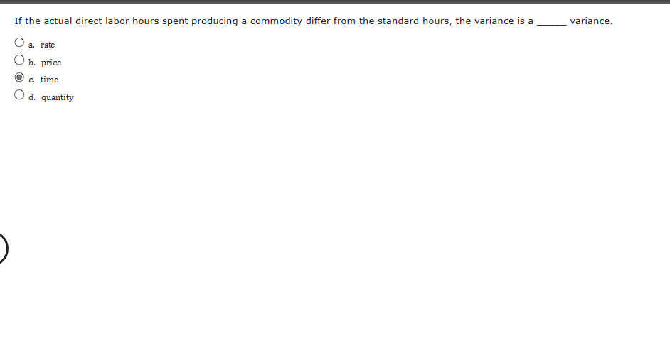 If the actual direct labor hours spent producing a commodity differ from