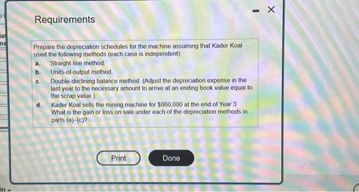 fem estimates that the machine has a useful life of 6 years