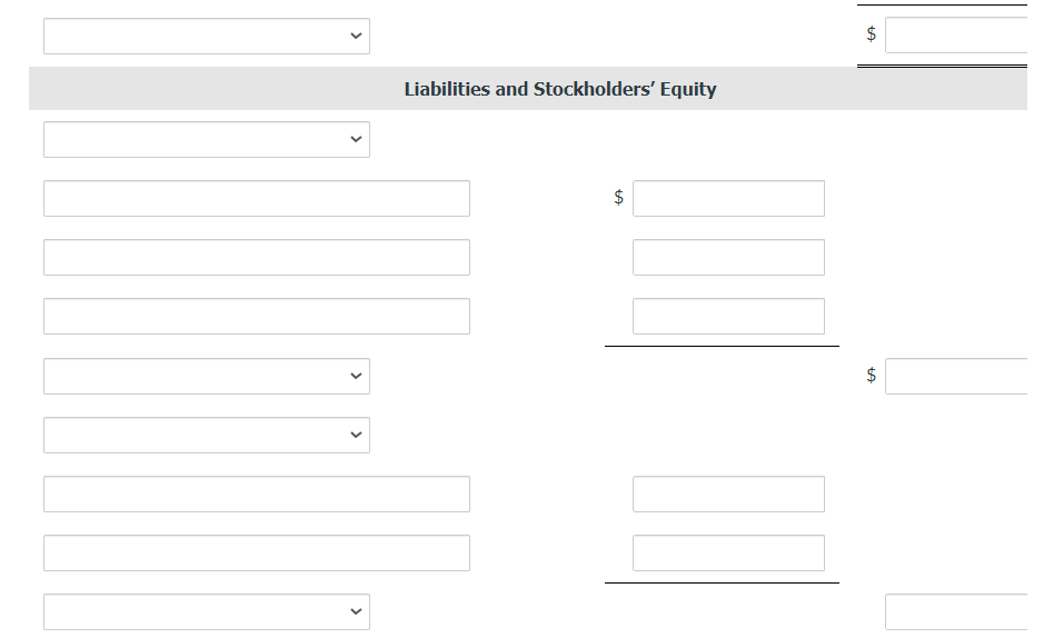 liquidity.) LARKSPUR Balance Sheet Assets $ $ Liabilities and Stockholders' Equity +A