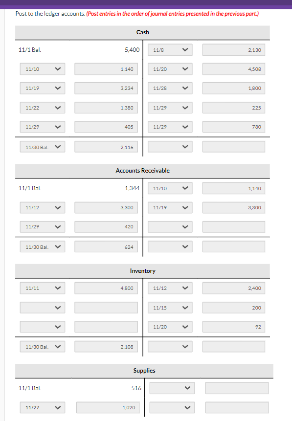 salaries due employees, of which $1,110 is for November and $1,020 is