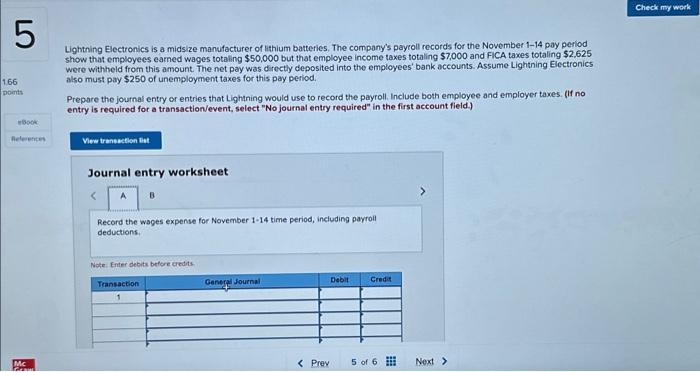 1.66 LO 5 points Book Lightning Electronics is a midsize manufacturer of