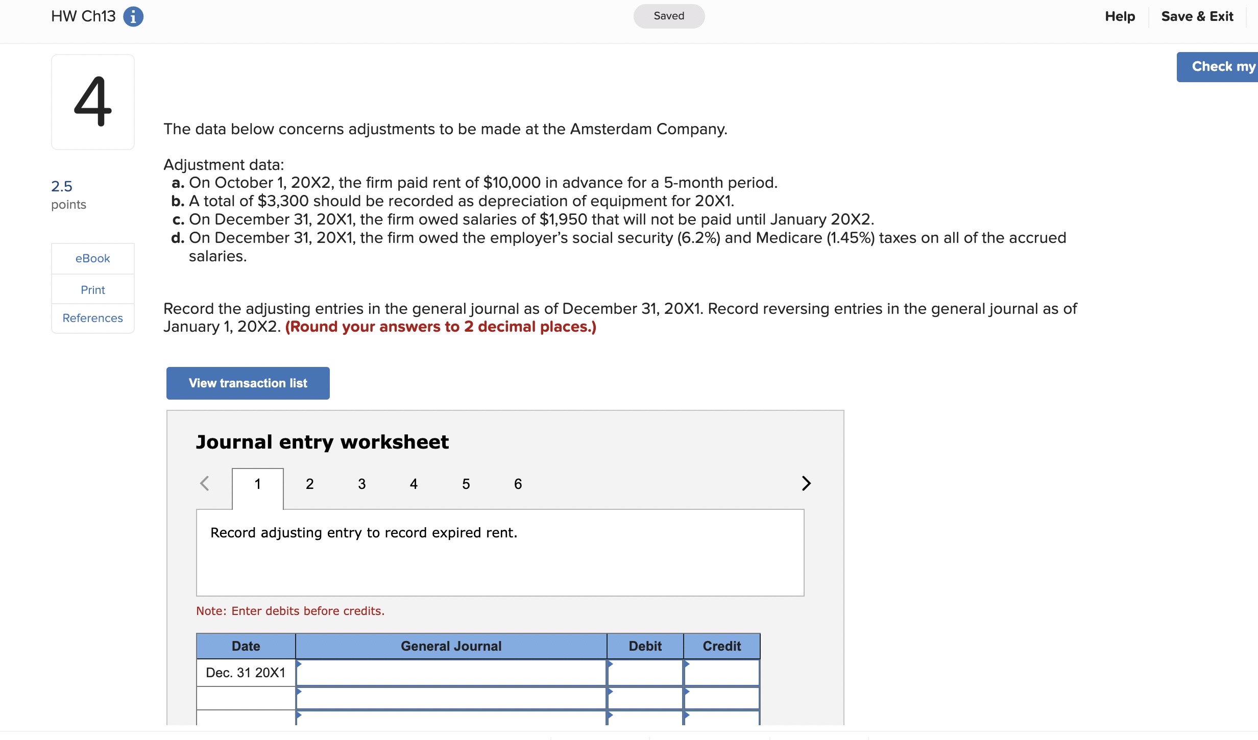 HW Ch13 i 4 Saved 2.5 points eBook The data below concerns