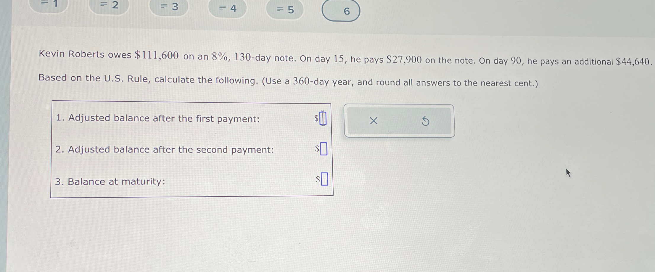 =2 = 3 = 4 = 5 6 Kevin Roberts owes $111,600
