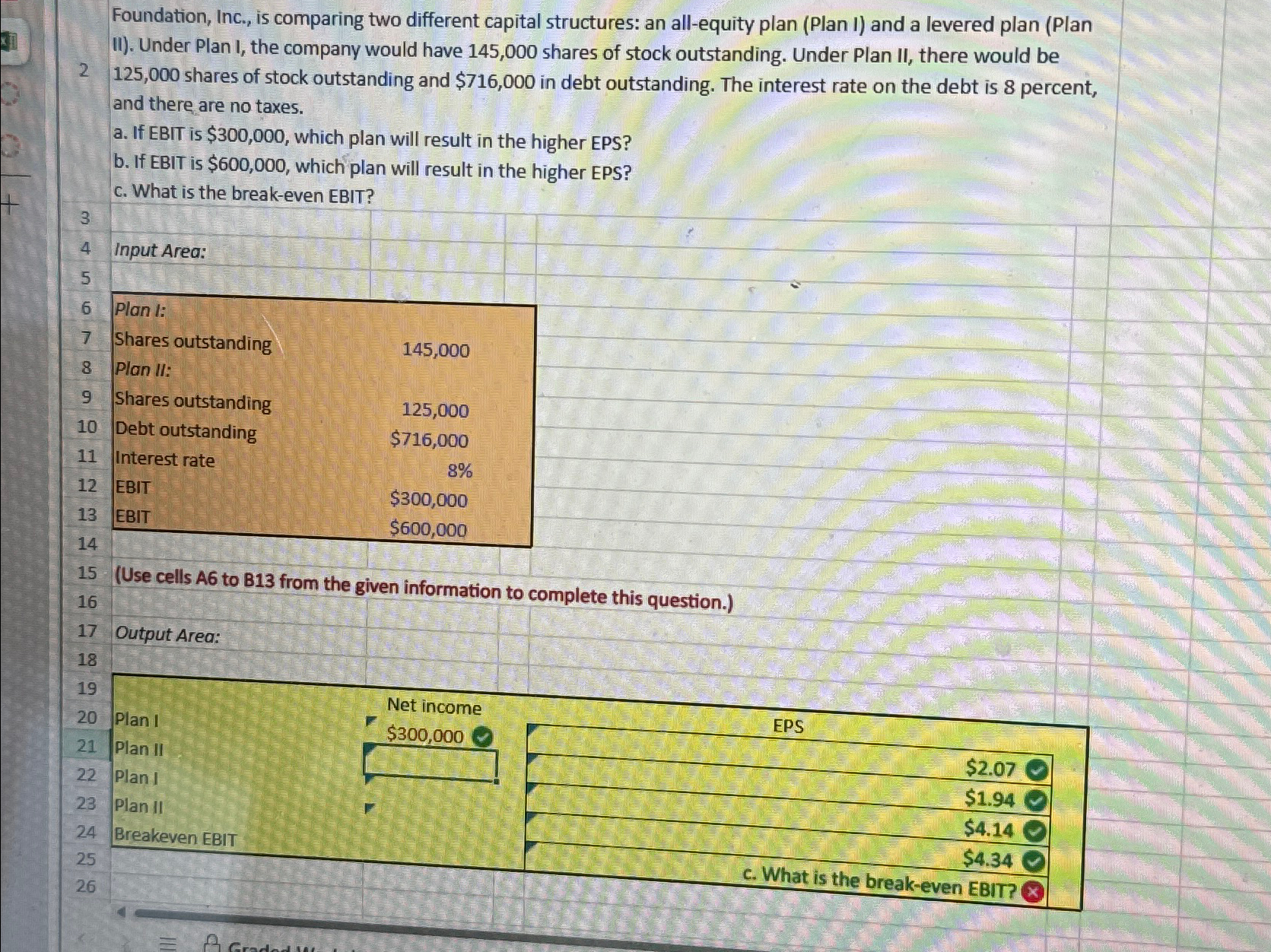 2 3 Foundation, Inc., is comparing two different capital structures: an all-equity