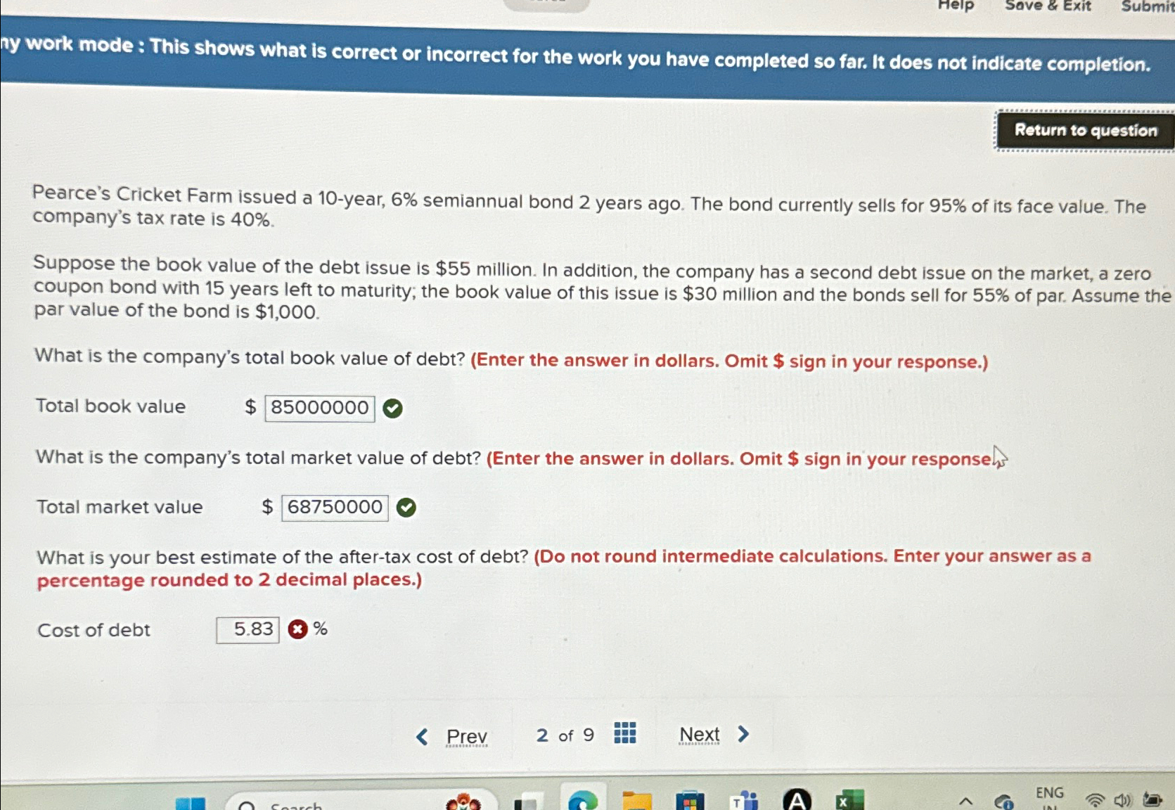 Help Save & Exit Submit ny work mode: This shows what is