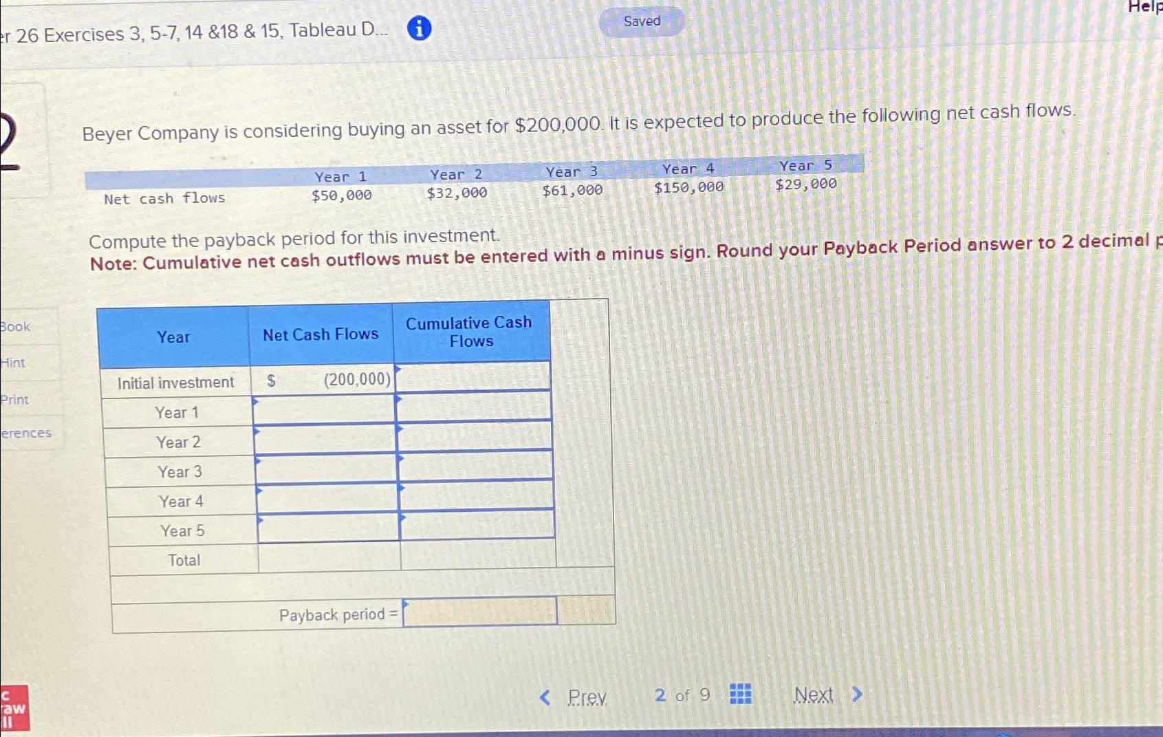 er 26 Exercises 3, 5-7, 14 &18 & 15, Tableau D... Saved