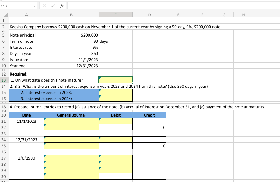 C13 X fx A B D E F G H 125 Keesha