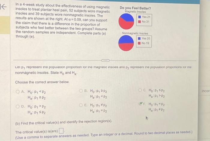 K In a 4-week study about the effectiveness of using magnetic insoles
