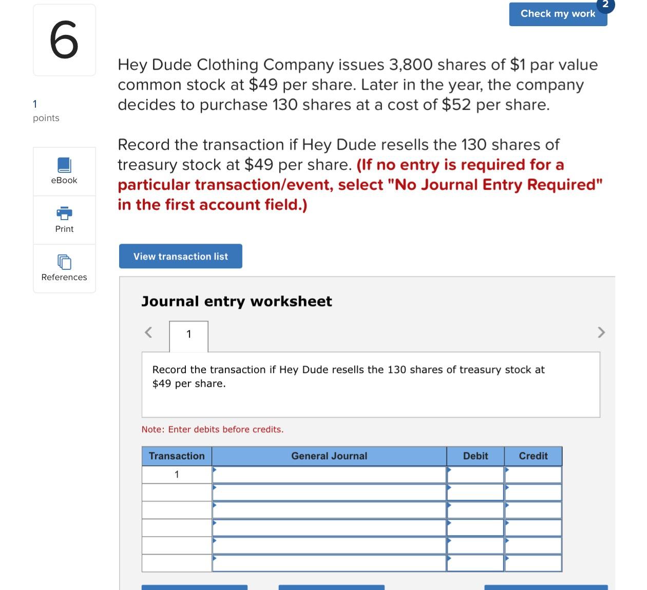 Check my work 1 6 points eBook Print Hey Dude Clothing Company
