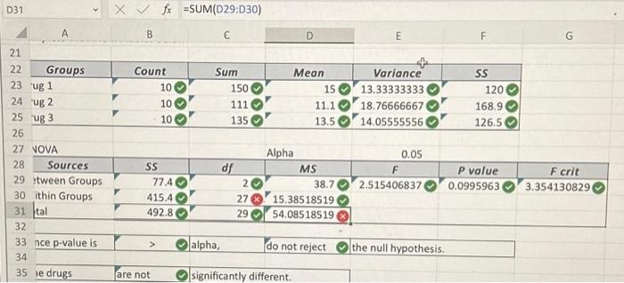 D31 Xfx =SUM(D29:D30) A B C E F 21 2232 Groups Count