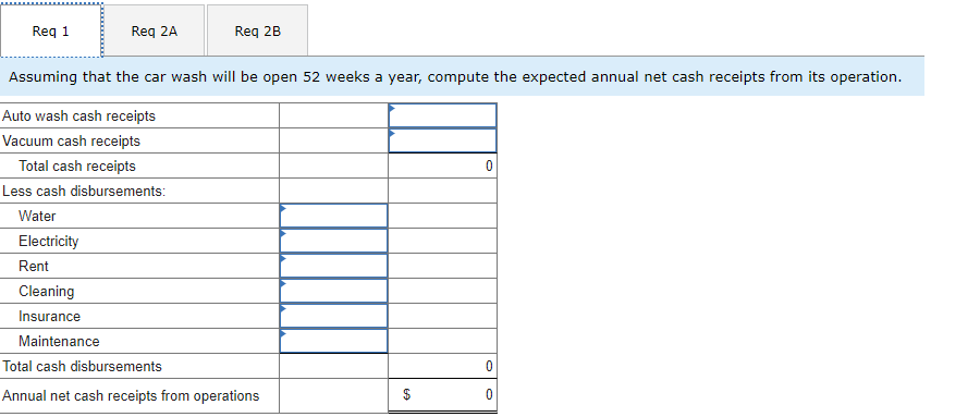 Req 1 Req 2A Req 2B Assuming that the car wash will