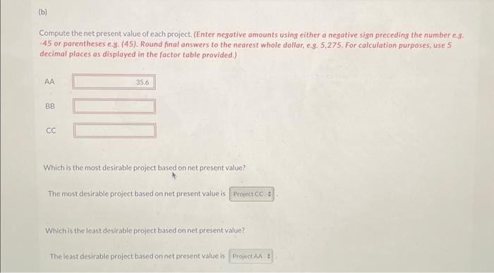 equipment investment of $23,100. Each project will last for 3 years and