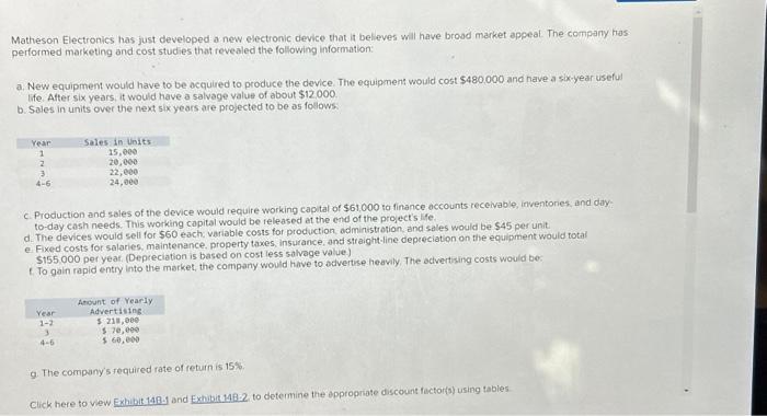 Matheson Electronics has just developed a new electronic device that it believes