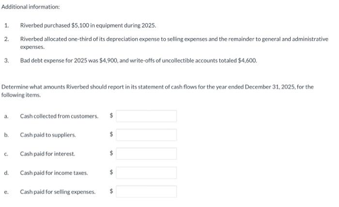 follows. December 31 Debits 2025 2024 Cash $34,700 $31,800 Accounts receivable 33,200