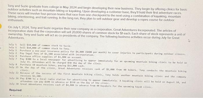 s Tony and Suzie graduate from college in May 2024 and begin