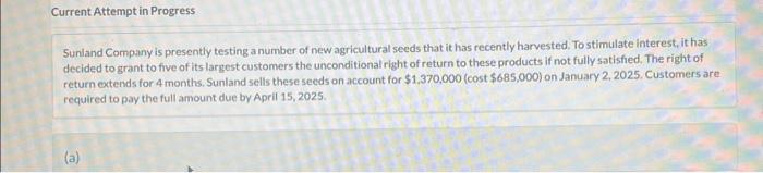 Current Attempt in Progress Sunland Company is presently testing a number of