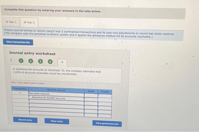 the company completed a number of transactions involving sales on credit, accounts