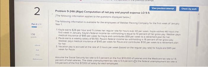 2005 anter View previous attempt Check my work 2 Part 24 156