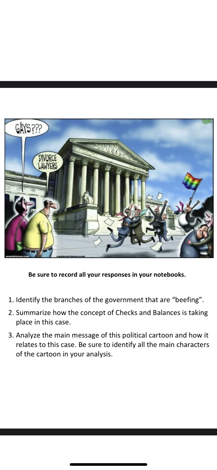 of the cartoon in your analysis. Station 3 Supreme Court Rules Same-Sex