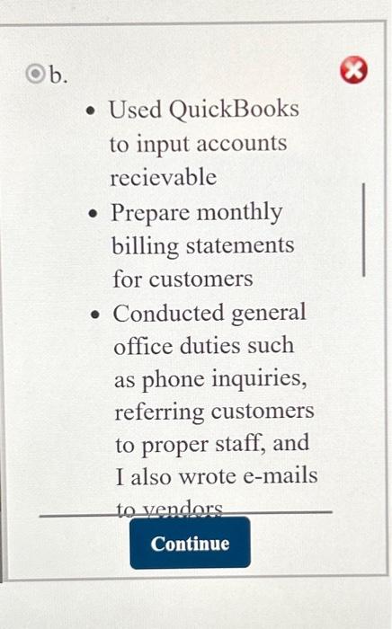 monthly billing statements to mail to customers Continue