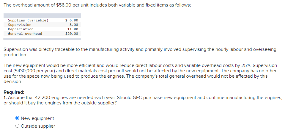 new equipment so that it can continue to make its engines (a