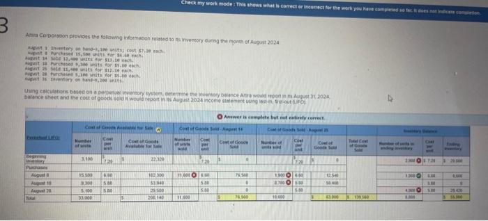 Check my work mode: This shows what is correct or incorrect for