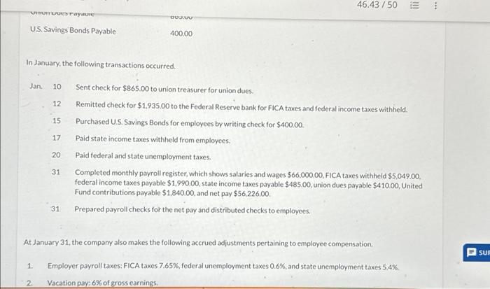 on January 1, 2022. FICA Taxes Payable $730.00 Federal Income Taxes Payable