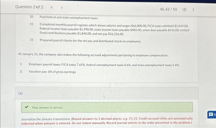 1,205.00 State Income Taxes Payable 105.00 Federal Unemployment Taxes Payable 280.00 State