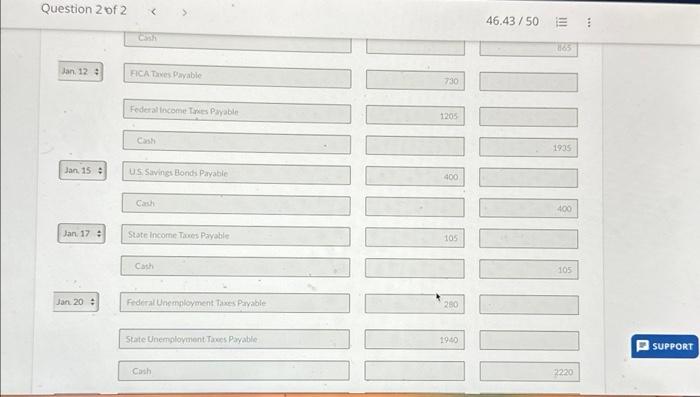 400.00 In January, the following transactions occurred. Jan. 10 Sent check for