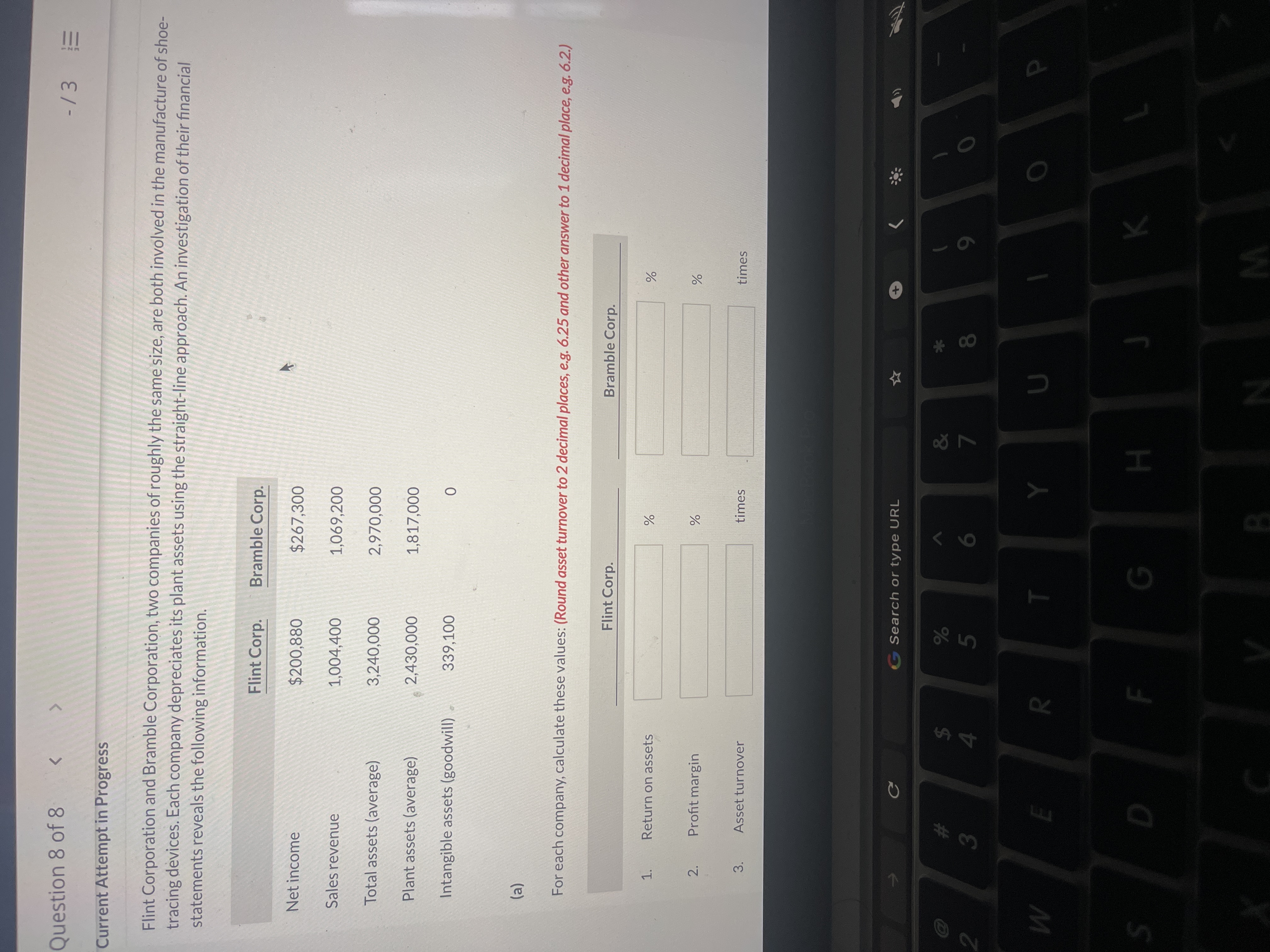 Question 8 of 8 > -/3 E Current Attempt in Progress Flint