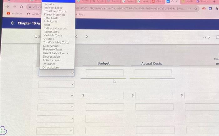 Overhead Costs Variable Overhead Costs Supervision $119,040 Indirect labor $156,240 Depreciation 89,280