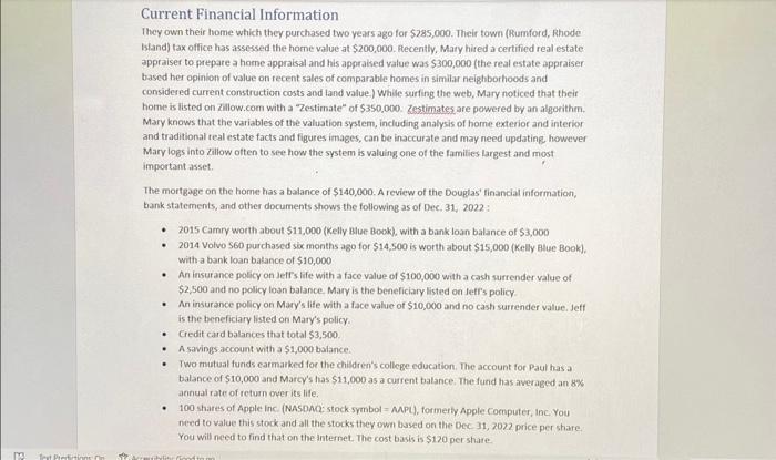 of mortgage 11 One-half of auto loan 12 One-half of credit card