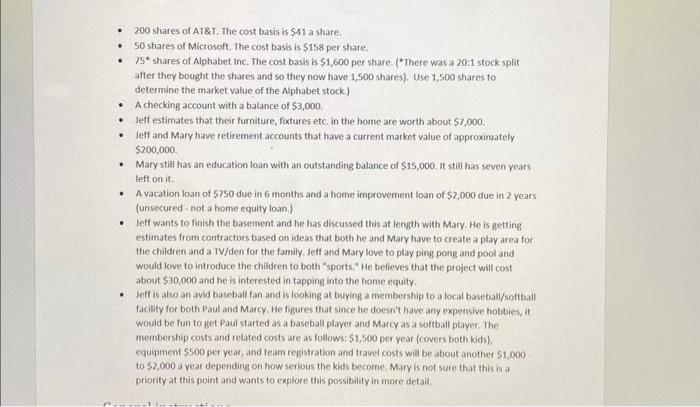 balance 3,500 3,500 13 Other Debts 14 Insurance Needed $13,500 $24,125 15