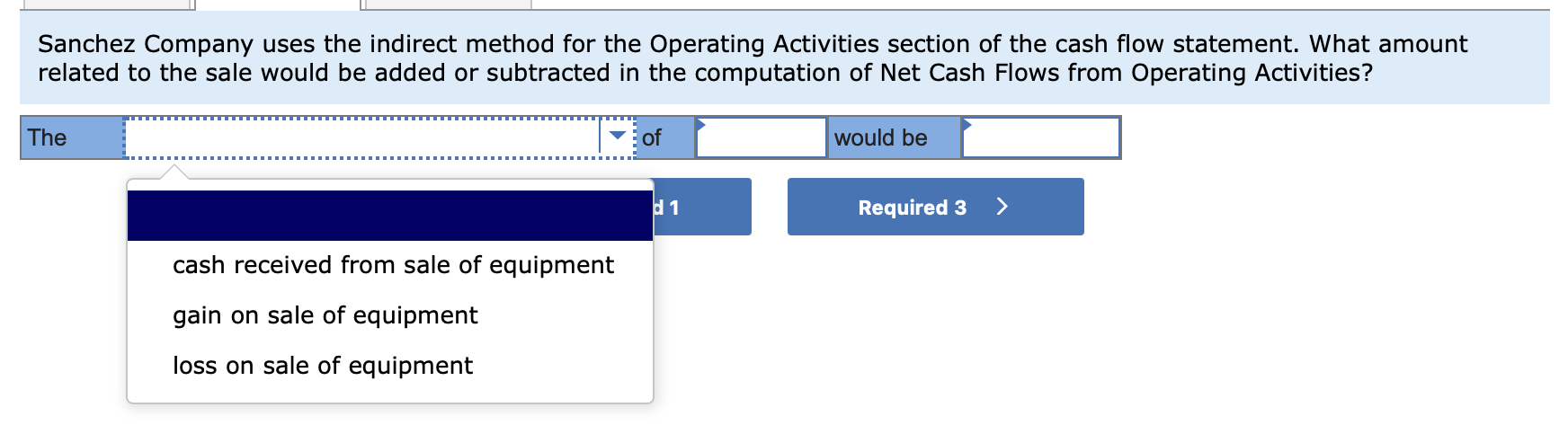 at a loss. The following information was collected from the company's accounting