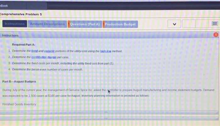 a selling commission of $20 per case. The January direct materials, direct