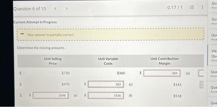 Question 6 of 10 < > Current Attempt in Progress Your answer