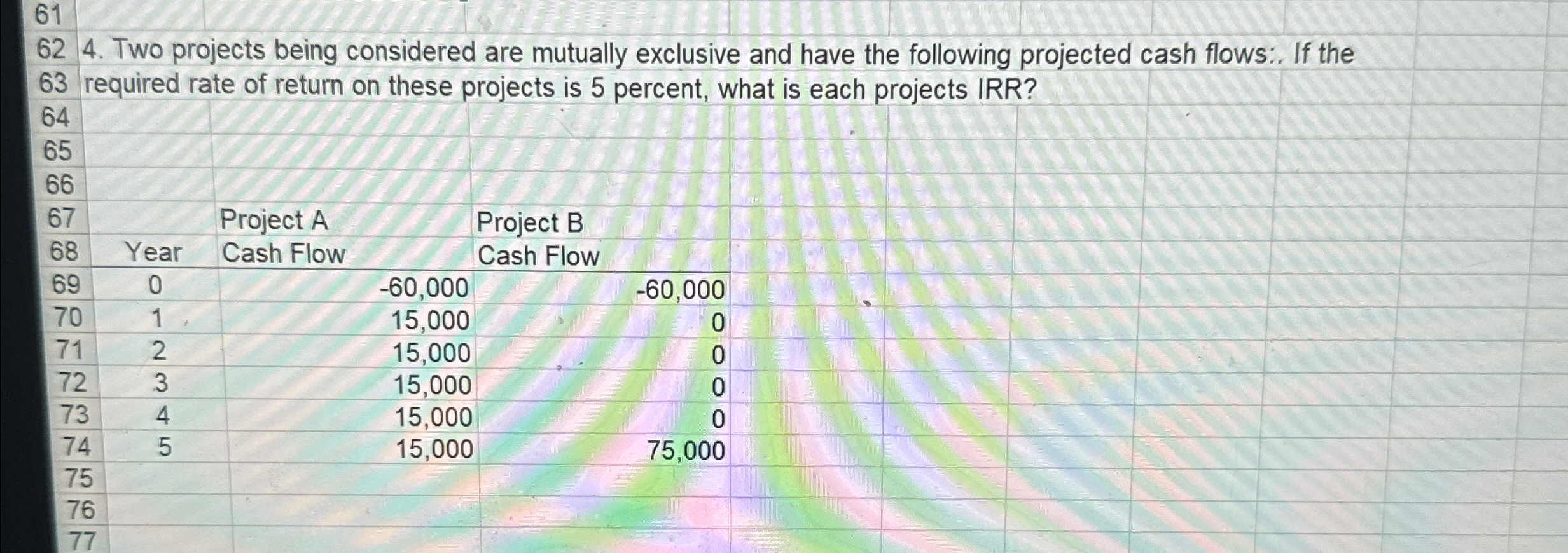 61 62 4. Two projects being considered are mutually exclusive and have