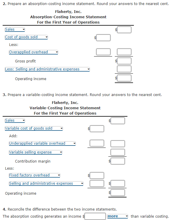 just completed its first year of operations. The unit costs on a