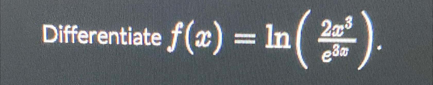 Differentiate f(2) = In (2).