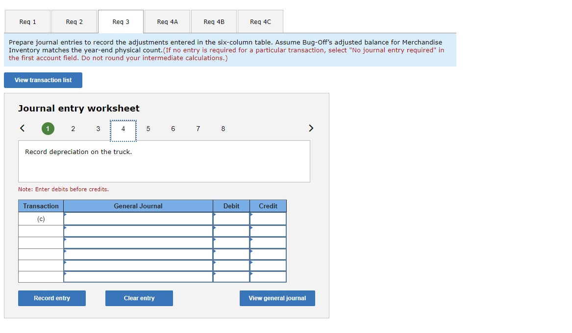 Req 4A Req 4B Req 4C Prepare a classified balance sheet as