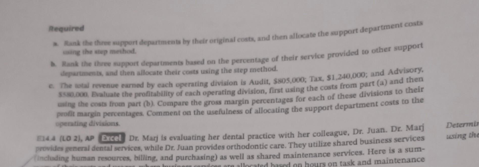 managing partner of Horizon Accounting Services (HAS), Adam is trying to compare