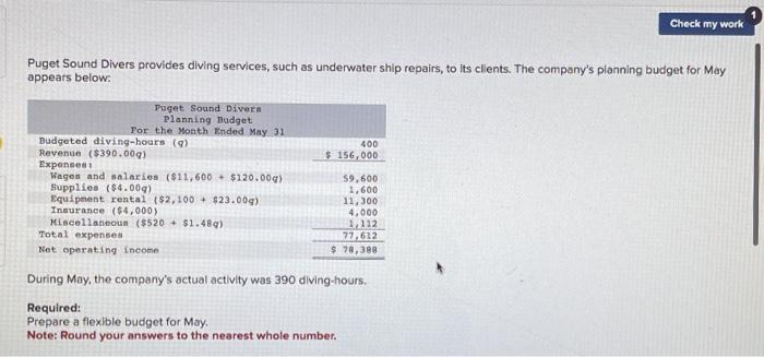 Check my work Puget Sound Divers provides diving services, such as underwater