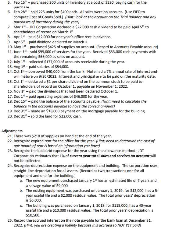 LINES BETWEEN EACH TRANSACTION. Round ALL calculations to the NEAREST WHOLE DOLLAR.