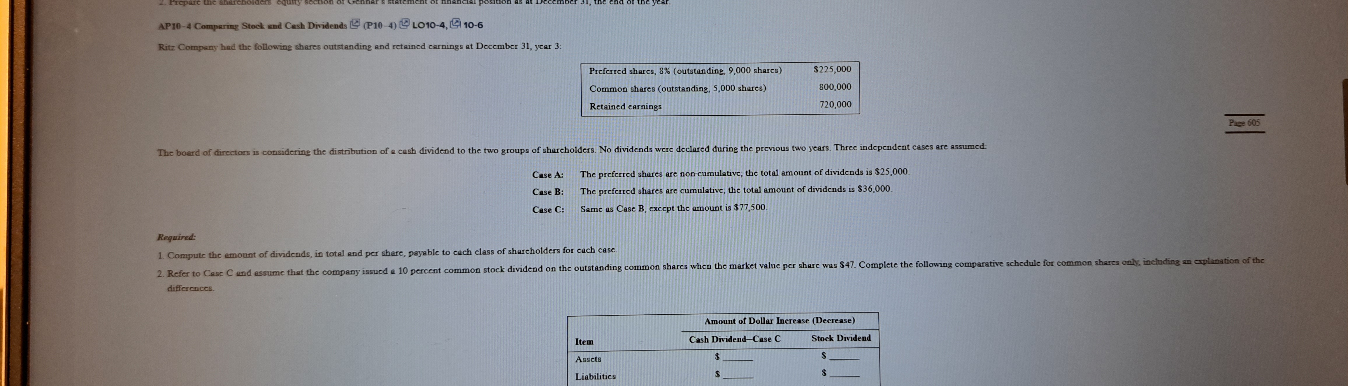 2. Prepare the shareholders equity section of nar's statem position as at