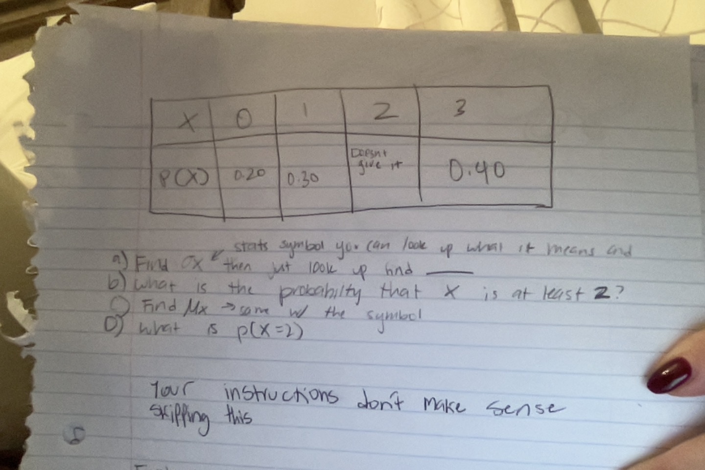 0 POX 0.20 0.30 2 3 Doesn't give it 0.40 a) stats