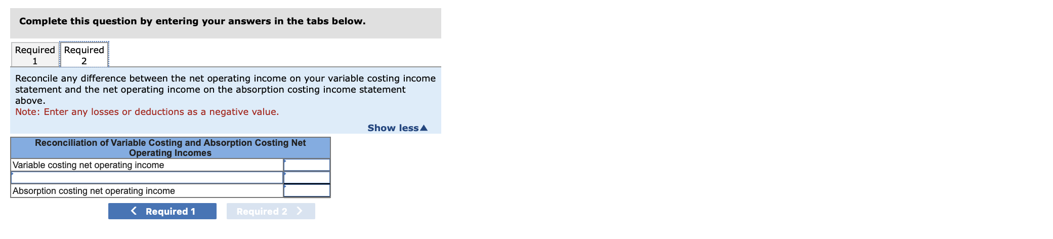 has just completed its first year of operations. The company's absorption costing