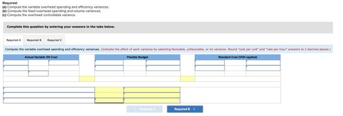 50.00 $ 280.00 Overhead is applied using direct labor hours. The standard