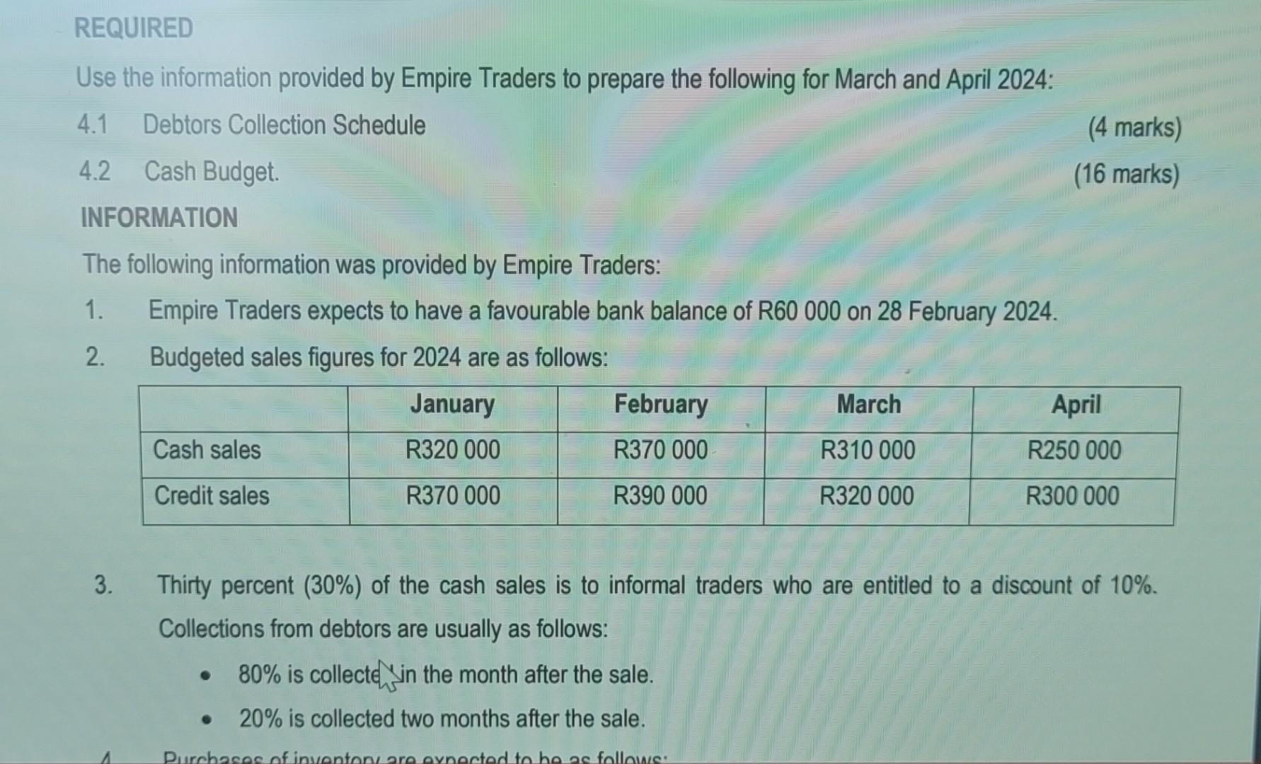 REQUIRED Use the information provided by Empire Traders to prepare the following
