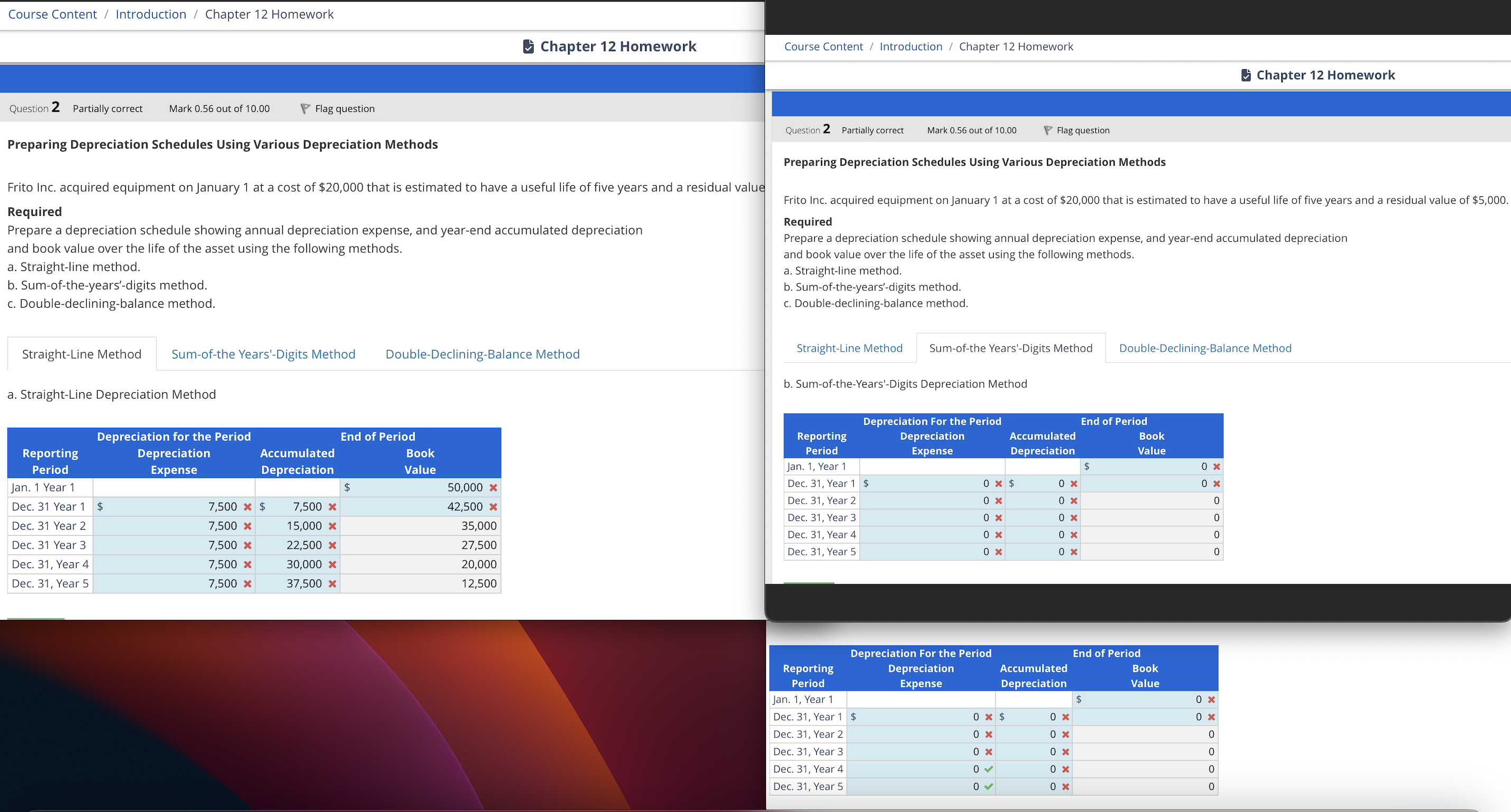 Course Content / Introduction / Chapter 12 Homework Question 2 Partially correct