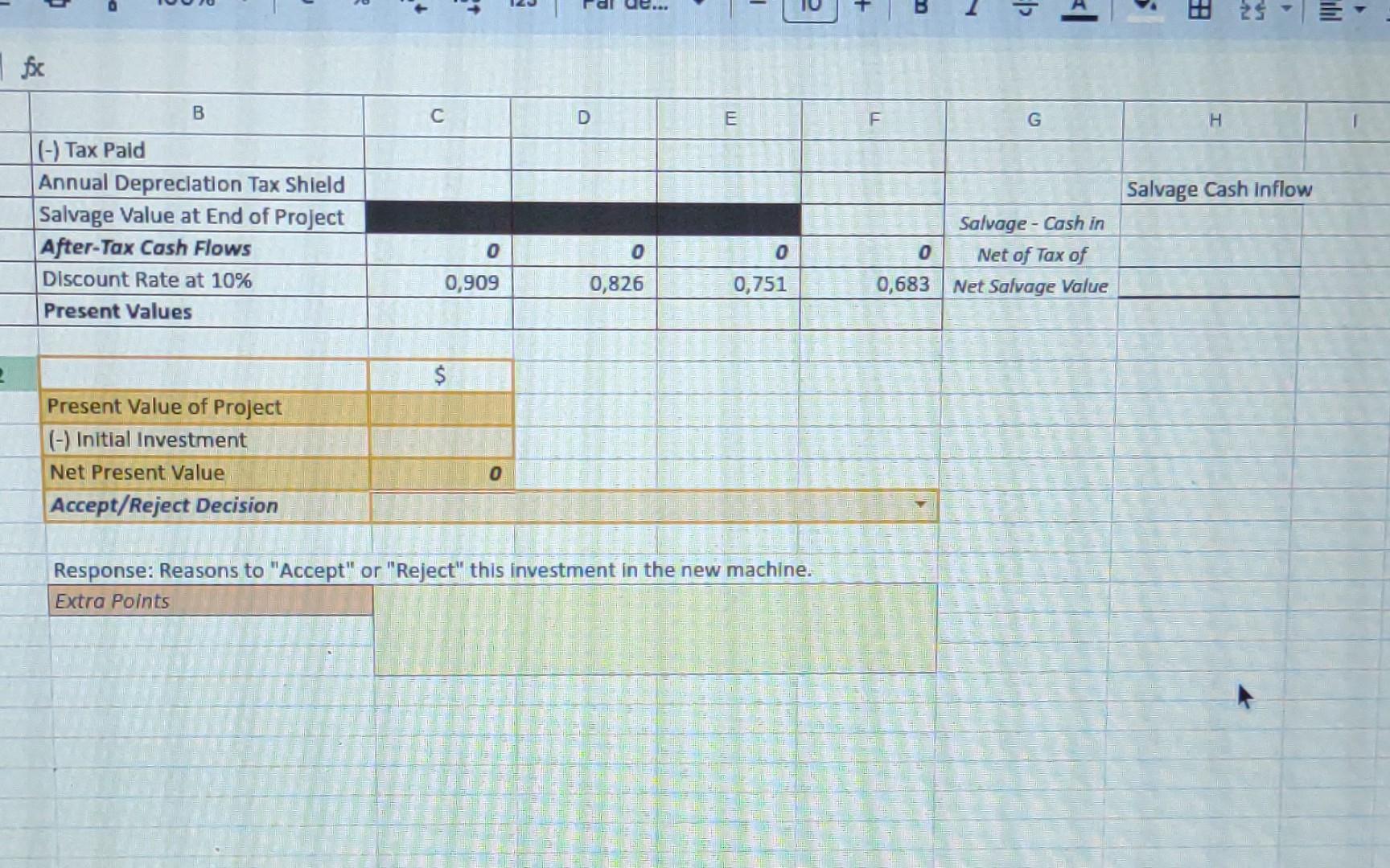 new machine, with a useful life of four years and a maximum